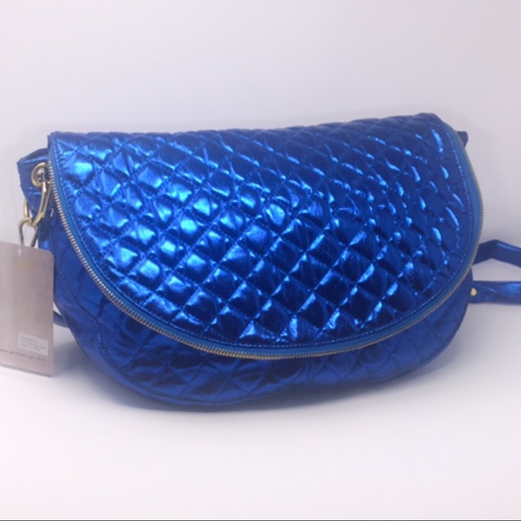 Amrita Singh Metallic Messenger Bag Blue - Picture 6 of 7